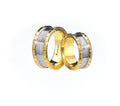 917 Yellow White Gold Wedding Rings Set E02