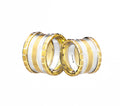 917 Yellow-White Gold Wedding Rings Set R03