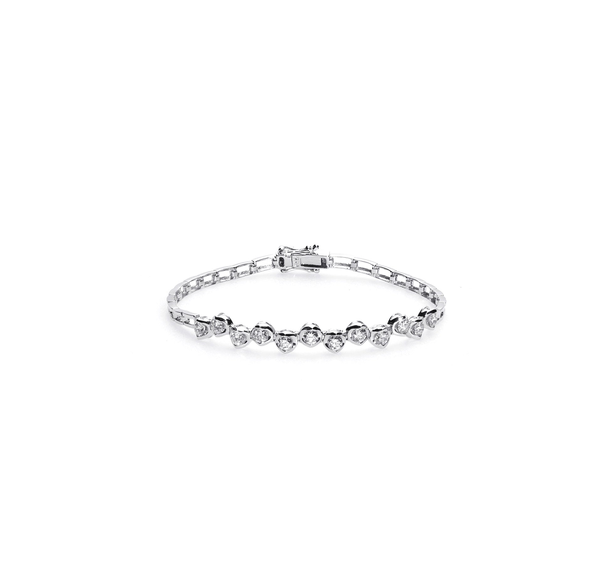 Tapered Round Brilliant Diamond Tennis Bracelet D3-018